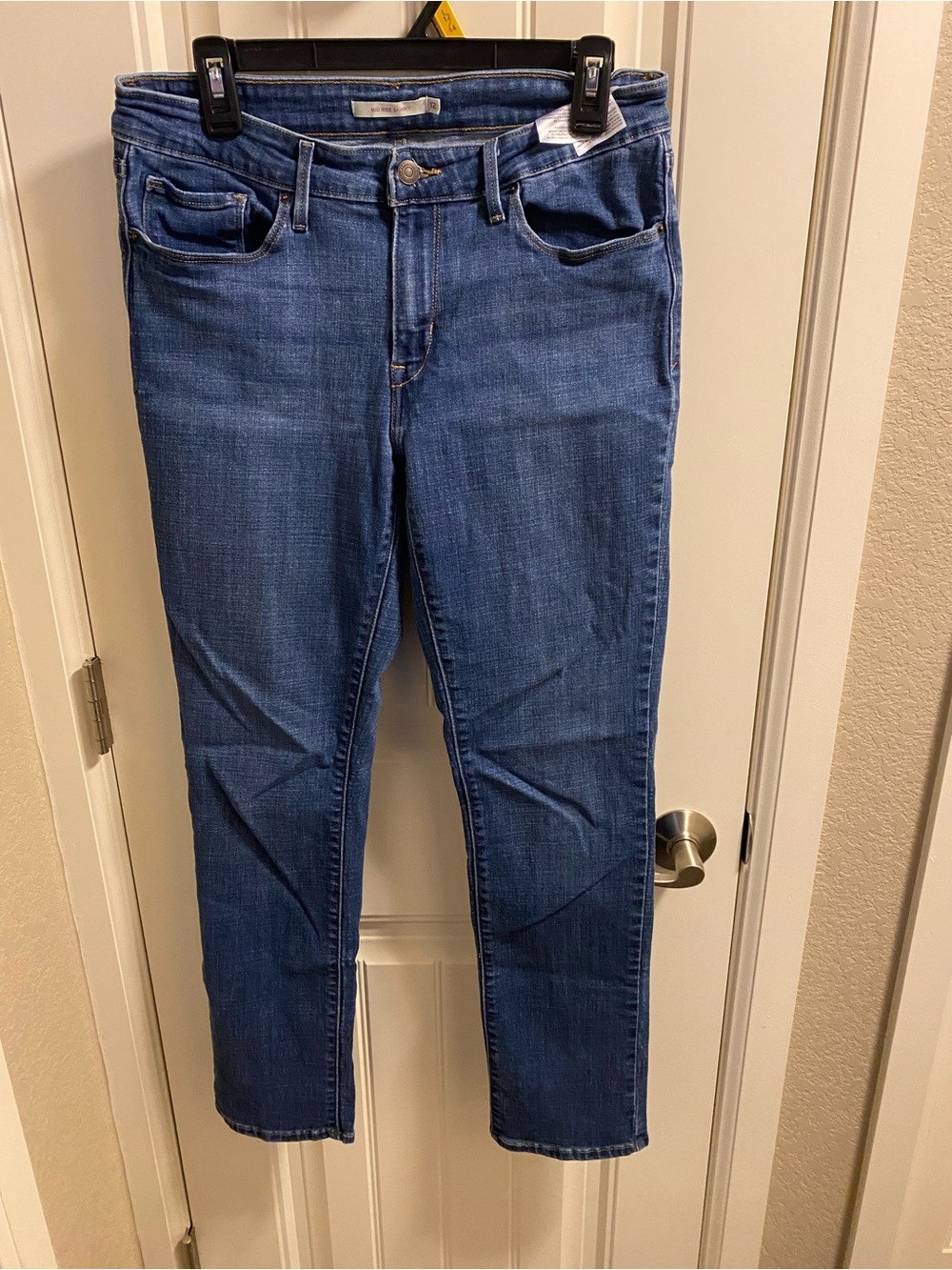 Levis 12 Jeans Mid Rise Skinny Stretch Blue Denim